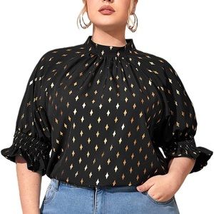 Brand new black and gold blouse